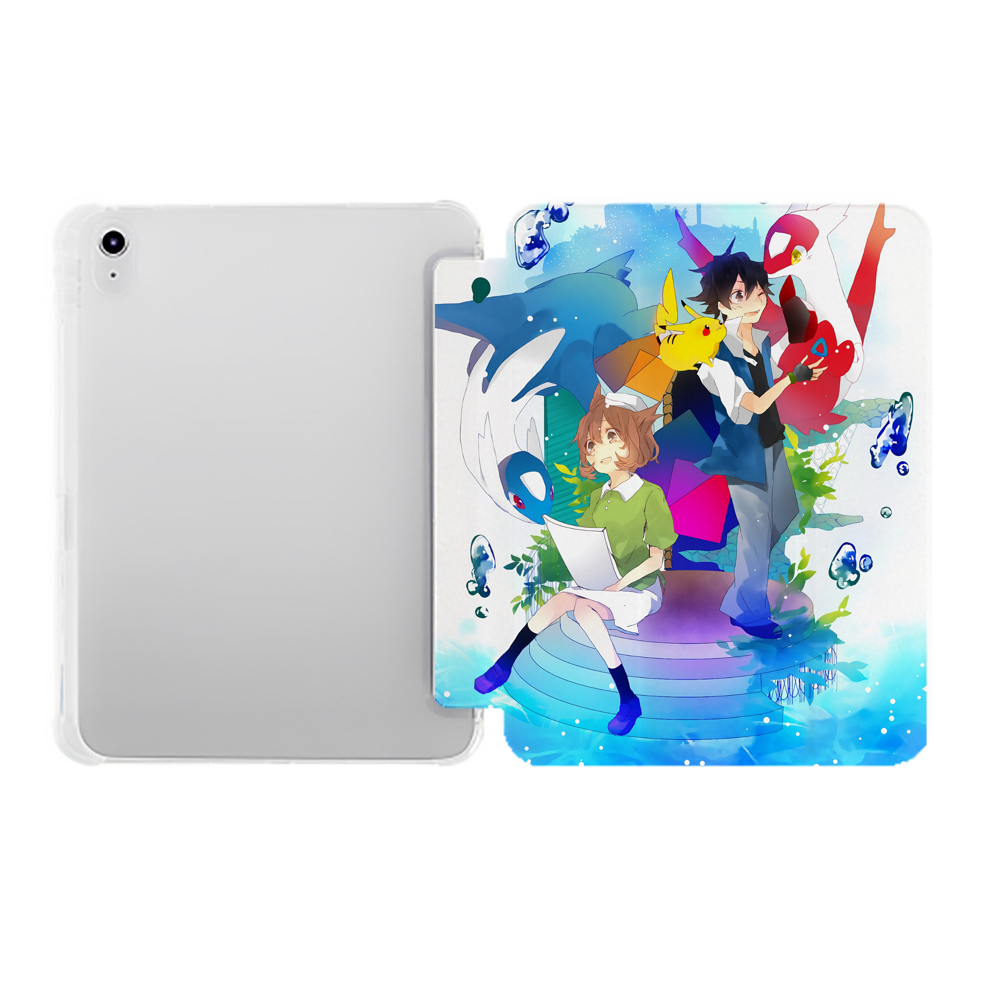 （画像用） ポケットモンスター Pokémon IPad ケース ペン収納付き 三つ折りスタンド PUレザー×シリコン 対応機種9.5/10.5/10.9インチ